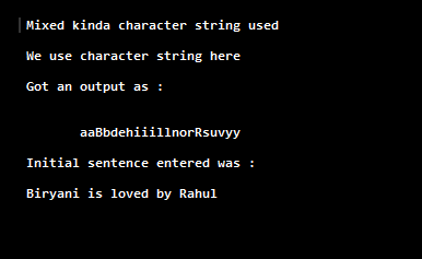 Sort String Array in Java output 2