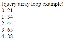 jQuery array loop output 2