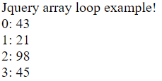 jQuery array loop output 3