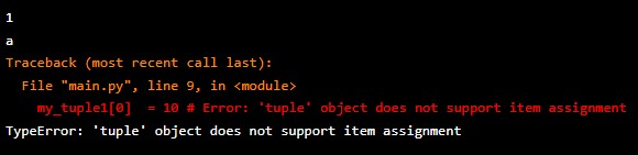 Immutable nature of tuples