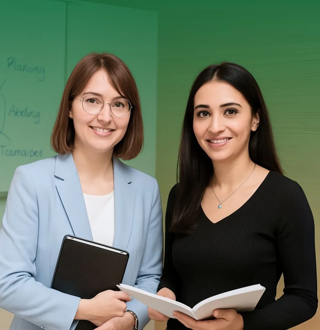 Zwei Mitarbeiter der Bünting Unternehmensgruppe, einer in einem Combi-Polohemd, lächeln beim Arbeiten mit einem Scanner im Einzelhandelsgeschäft.