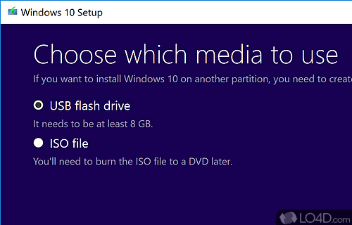 Create a bootable USB or an ISO image - Screenshot of Media Creation Tool Create a bootable USB or an ISO image - Screenshot of Media Creation Tool