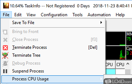 Monitor active processes, CPU usage and more - Screenshot of TaskInfo Monitor active processes, CPU usage and more - Screenshot of TaskInfo