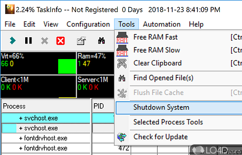 TaskInfo screenshot TaskInfo screenshot