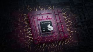 Snapdragon C computer processor surrounded by darkness and question marks