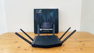 Acer Predator Connect W6x on a wooden table