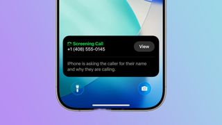 The bottom half of an iPhone screen displaying the upcoming Call Screening feature