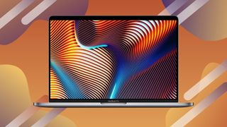 MacBook Pro against colorful background
