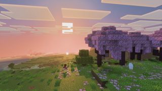 Screenshot of Minecraft's "Vibrant Visuals" upgrade toggled on and off.