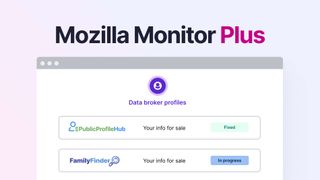 Promo image for Mozilla Monitor Plus, user data scan and removal tool for FireFox