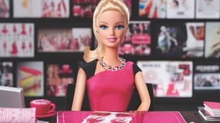 Business Barbie at a desk