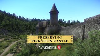 An image of Pirkštejn Castle as it appears in Kingdom Come: Deliverance.