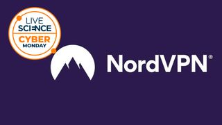 NordVPN logo on a blue background