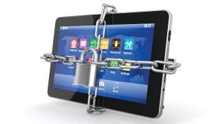 a padlocked iPad