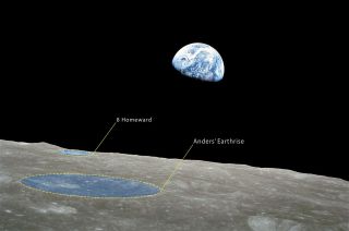 Two of the craters seen in Apollo 8 astronaut William Bill Anders' iconic Earthrise photo have now been named by the International Astronomical Union in honor of the 50th anniversary of the mission.