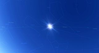 night sky illustration shows the location of the sun during the summer solstice.