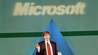 Bill Gates CEO of Microsoft seen here at 'Inside Track 95' event at the NEC to promote the Windows 95 operating system, 17th March 1995. (Photo by Staff/Mirrorpix/Getty Images)