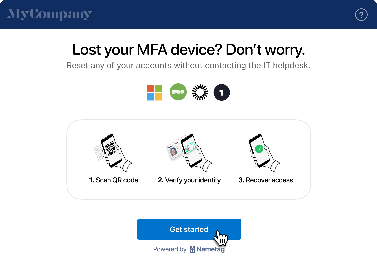 Nametag Account Recovery Overview