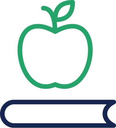 Apple and book icon
