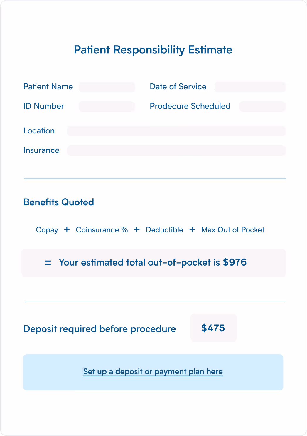 Clarity Flow Patient Details Mockup