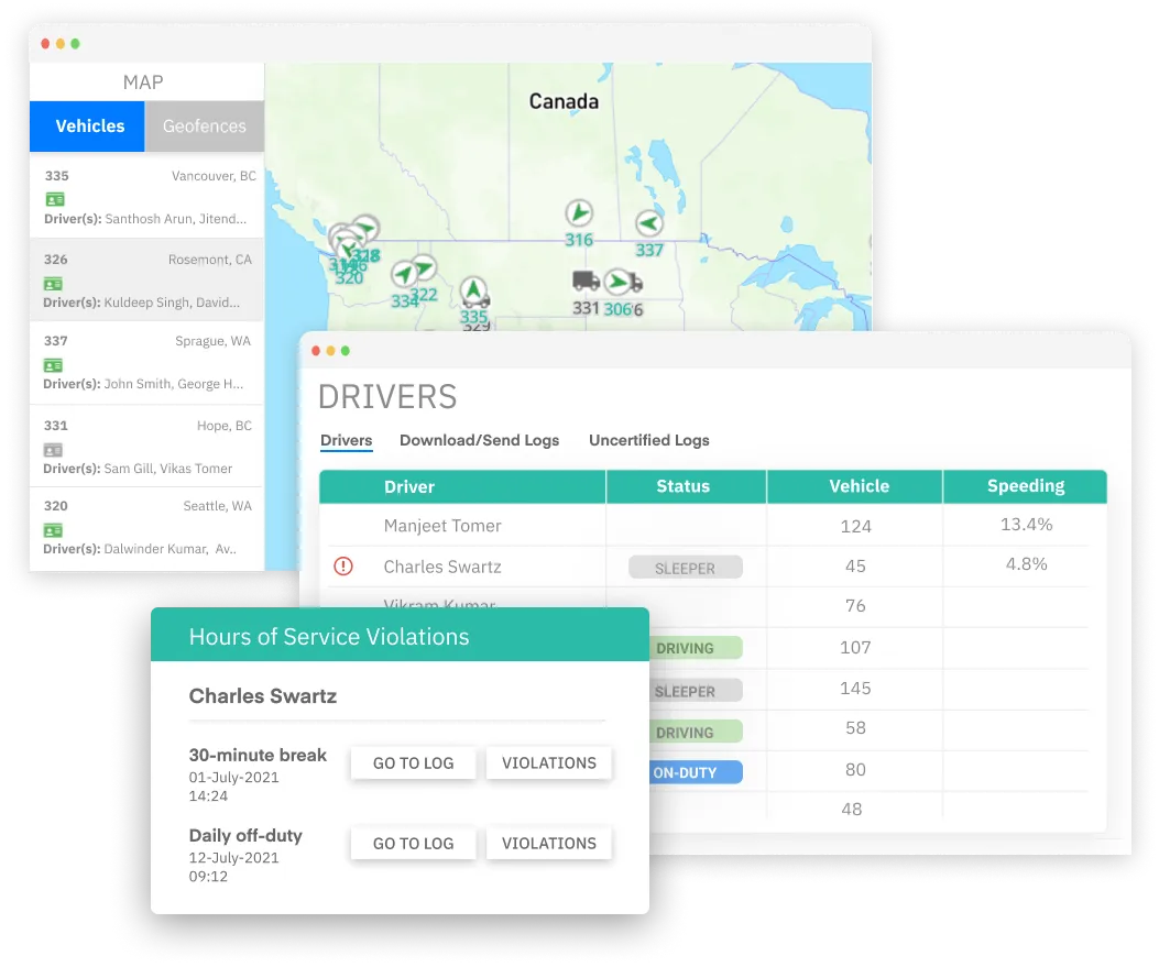 Switchboard Map & Driver analytics screenshots
