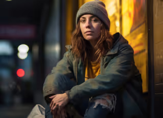 Photo of a homeless youth