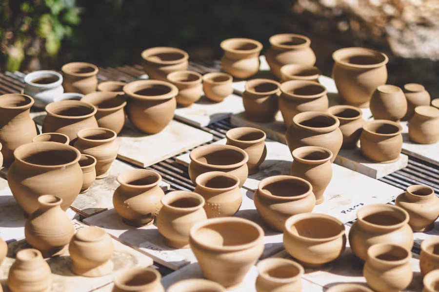 Pottery class in progress at Turning Earth ceramics studio in London