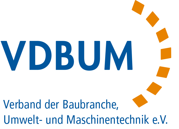 VDBUM-Logo für Baubranche und Bausoftware mit blau-orangem Design