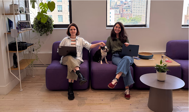 Two Flex employees at the Flex office