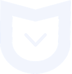 Light blue shield or security icon with chevron design