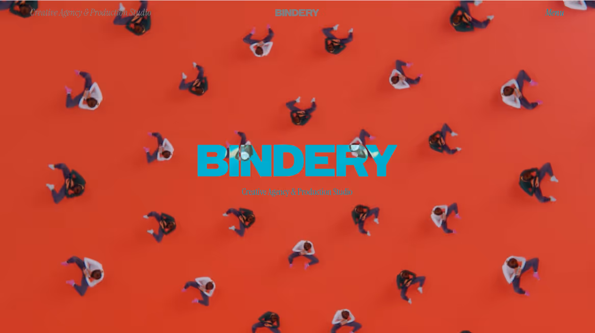 Screenshot of the homepage for Bindery