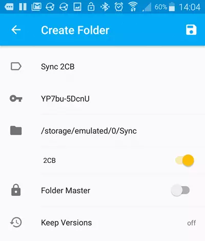 Syncthing Android create mirror folder