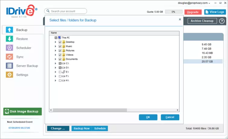 iDrive disk image backup