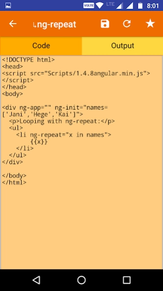 AngularJs Tutorial:Code&Editor 1.0.8 Screenshot