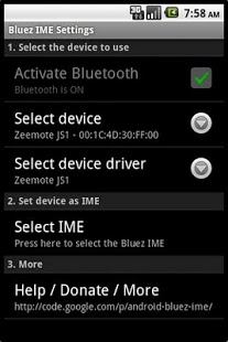 Bluez IME Screenshot