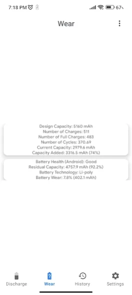 Capacity Info: Battery Health 9.3.0.1 Screenshot