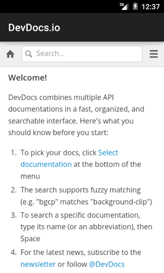 DevDocs 1.1 Screenshot