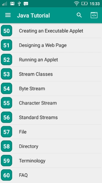 Java Tutorial Screenshot