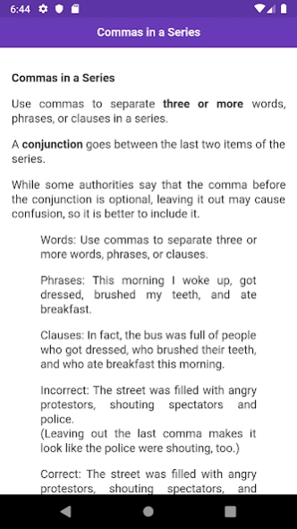 Punctuation Rules Screenshot