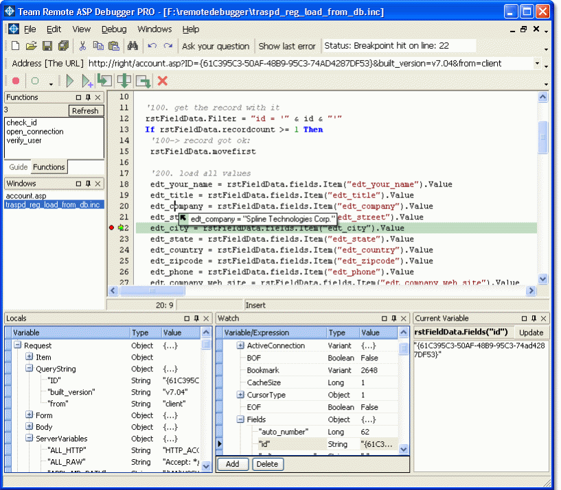 Team Remote ASP Debugger PRO 8.81 Screenshot