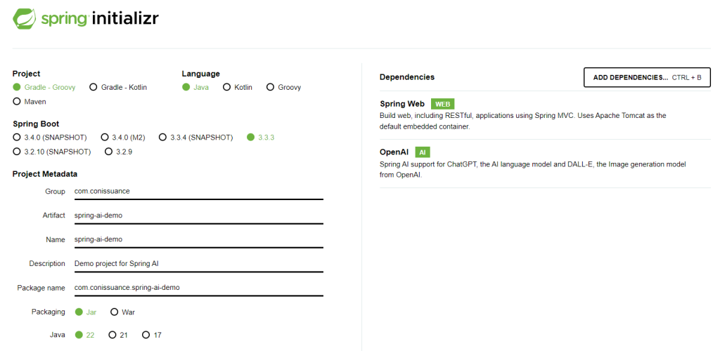 Spring Initialzr web UI