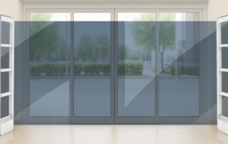 Store entrance with RFID antennas by Checkpoint Systems