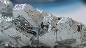 Crystals of gallium metal.