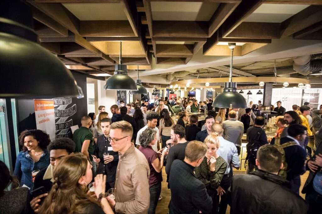 People socializing at a CIC event