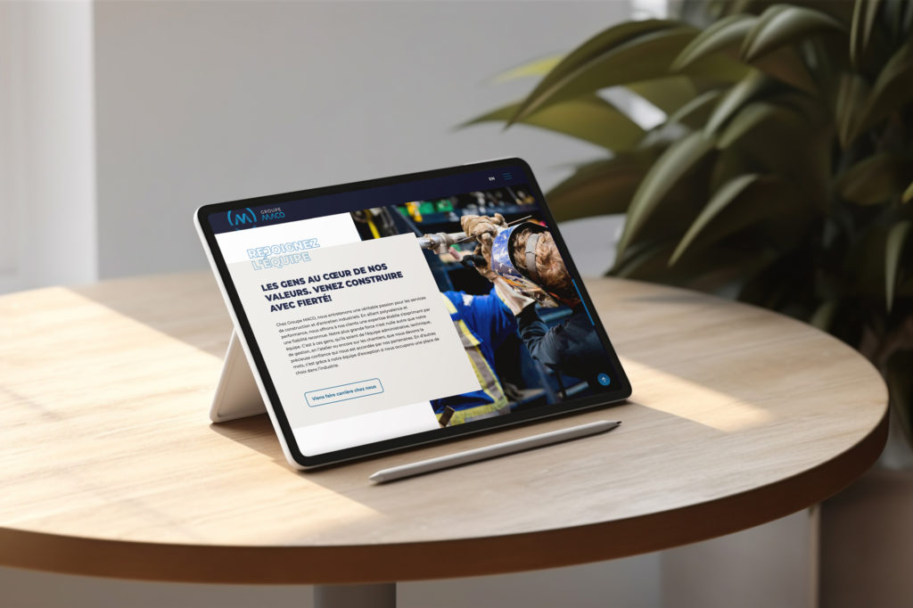 ipad_Maco Visuel site web Groupe MACO sur tablette