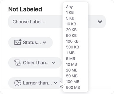 Filter of message size