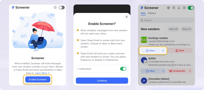 Mark Emails From Safe Sender as Not Spam in Clean Email