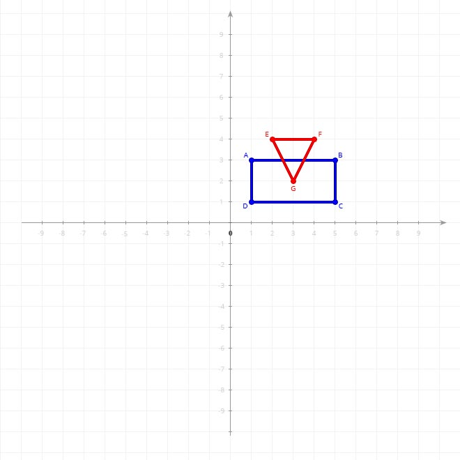 Rectangle ABCD and triangle EFG on 2D xy-plane Rectangle ABCD and triangle EFG on 2D xy-plane