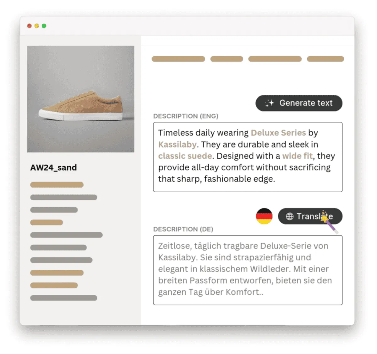 Kontainer AI text and translation_hero image AI text generation in DAM and PIM