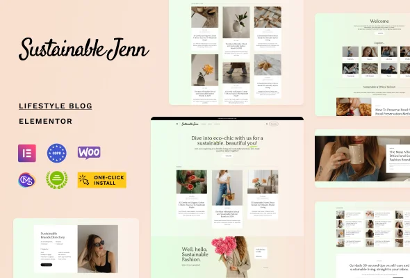 Sustainable Jenn - Eco Lifestyle Blog WordPress Theme Preview